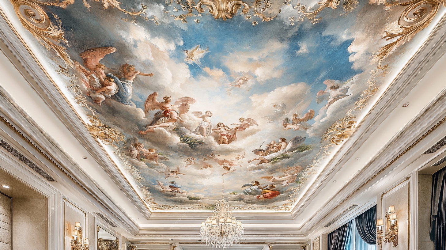 欧式奢华天顶壁画艺术