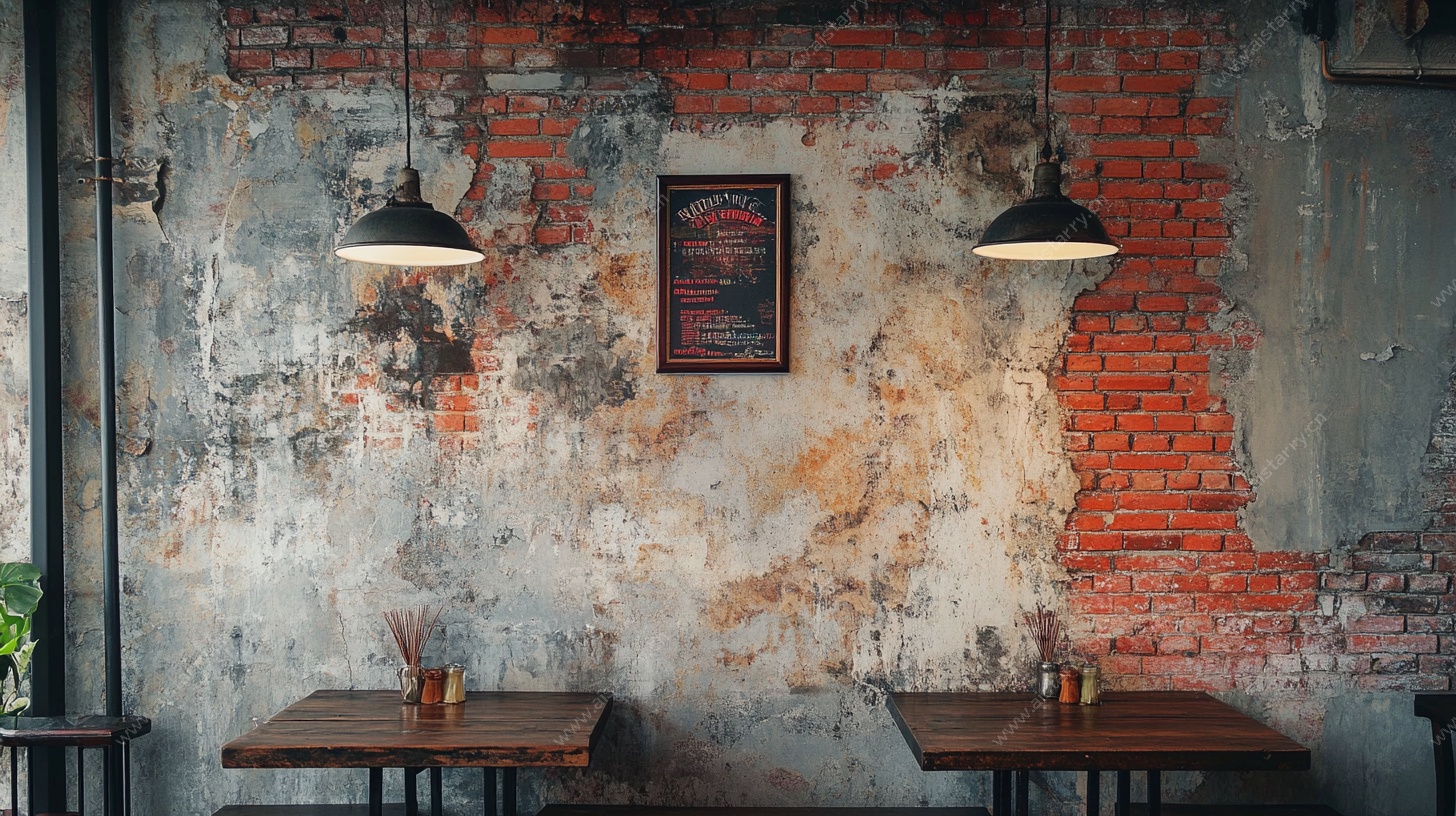 复古风砖墙餐厅一角