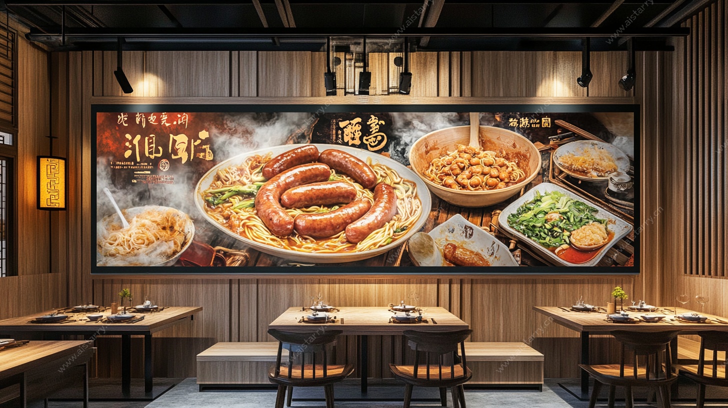 湘粤美食餐厅墙面装饰画