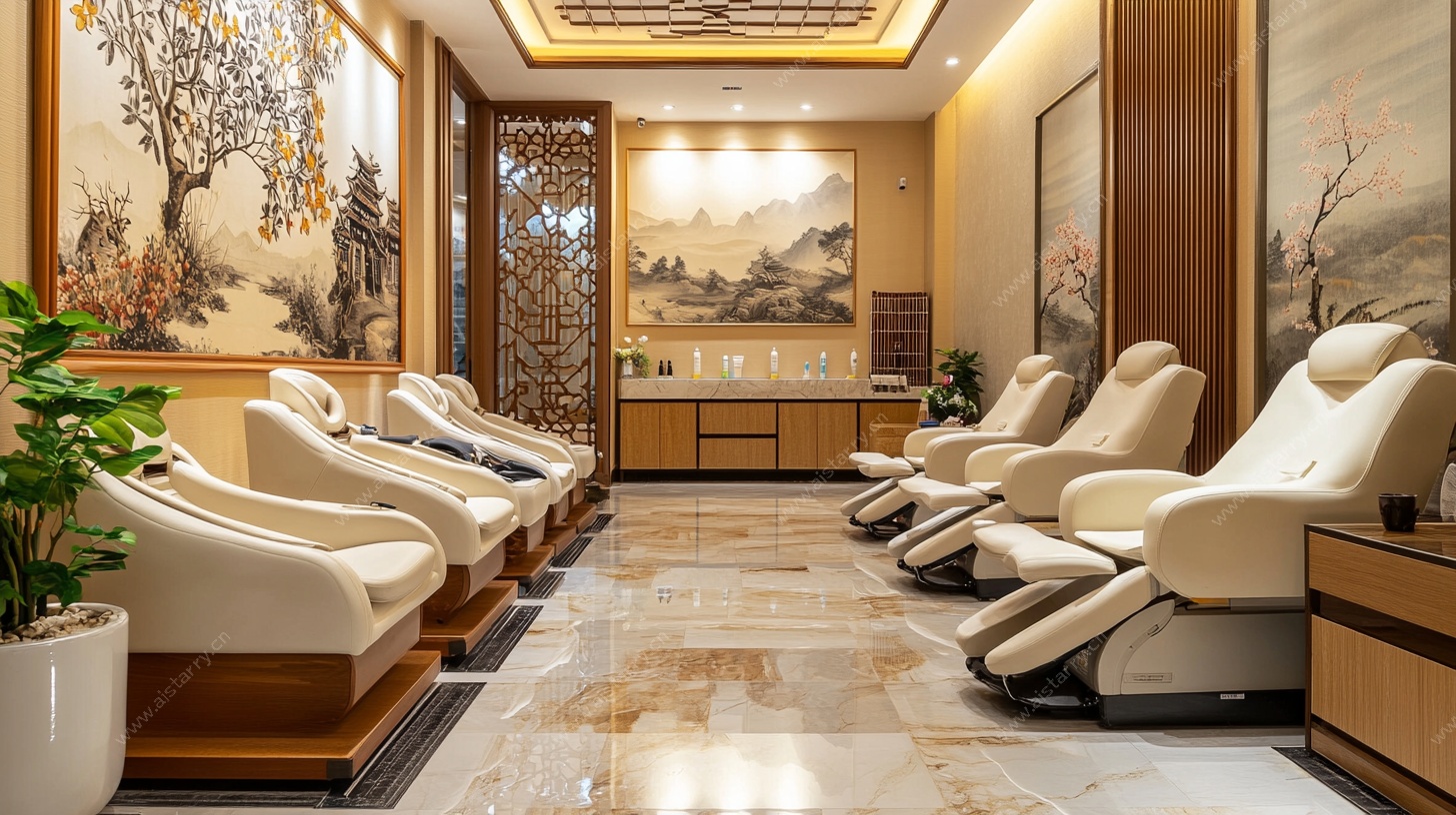 中式豪华足疗按摩休息区