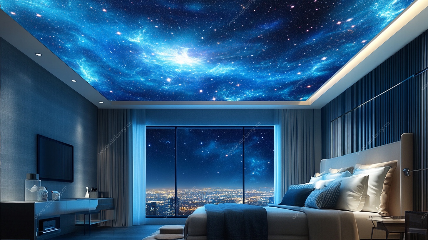 梦幻星空卧室天花板