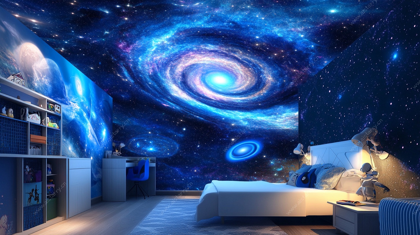 梦幻星空卧室背景墙