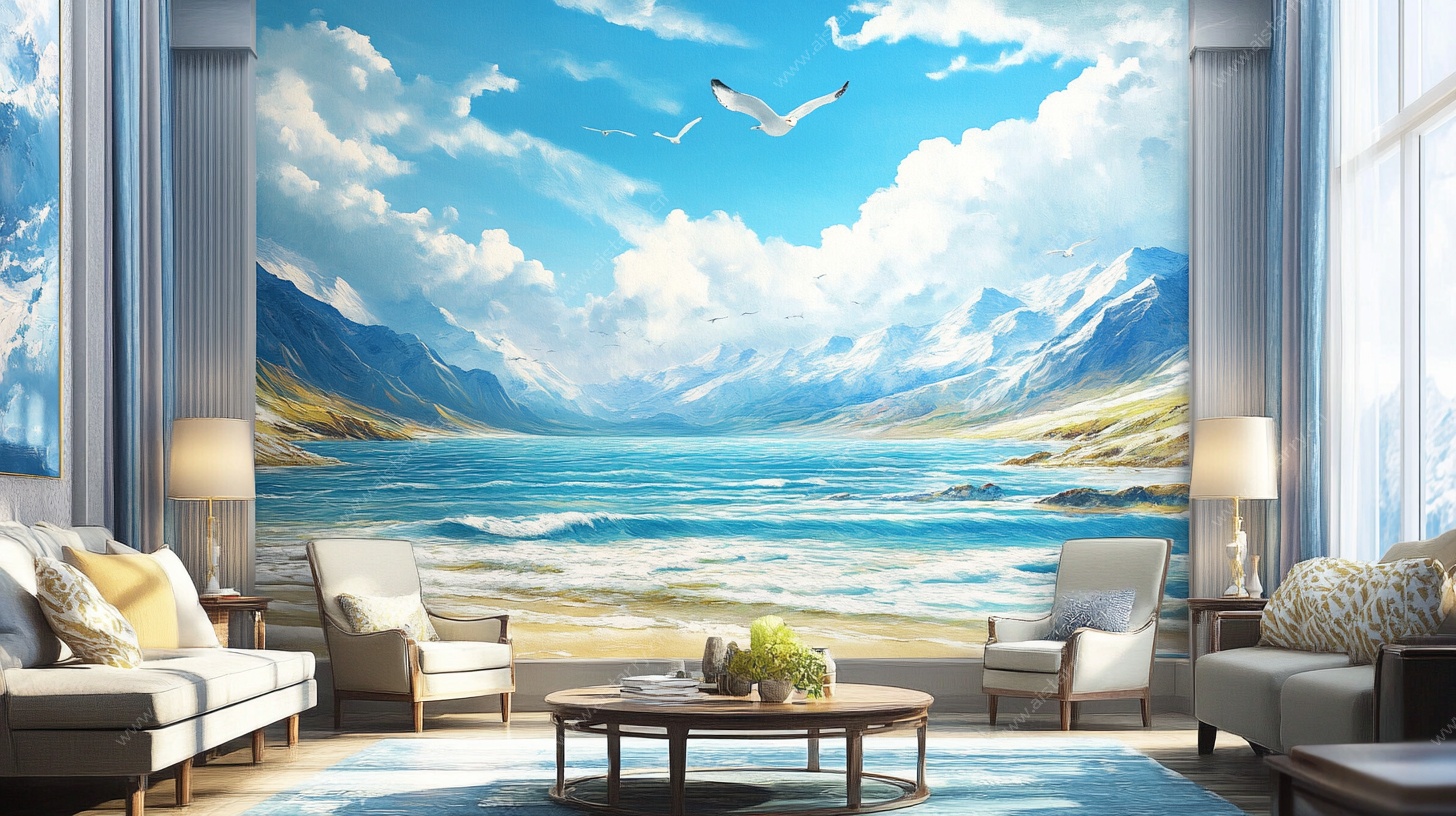 客厅山水壁画装饰风格