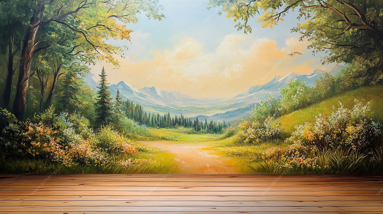 森林小径风景壁画