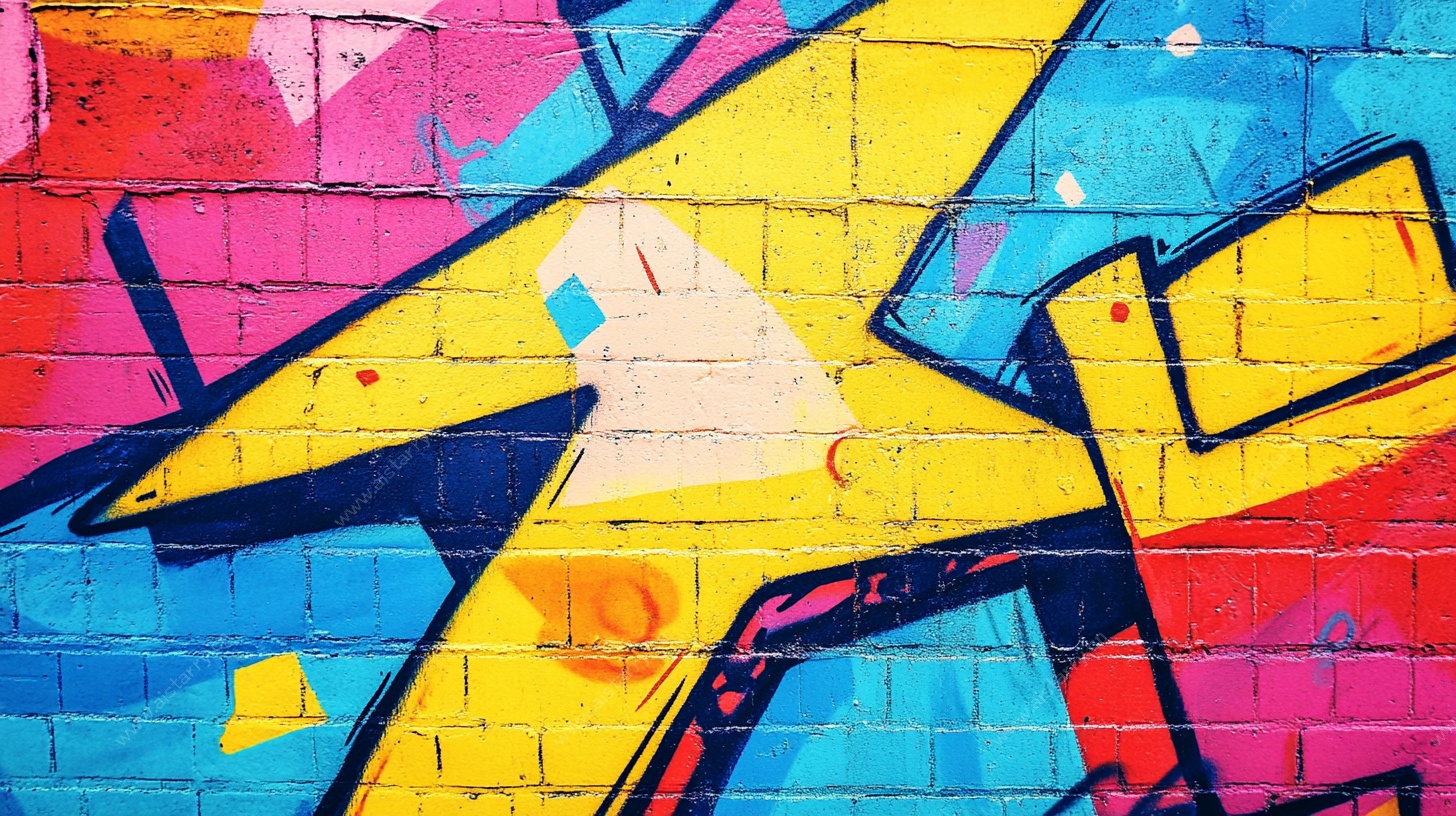 街头涂鸦艺术墙面特写