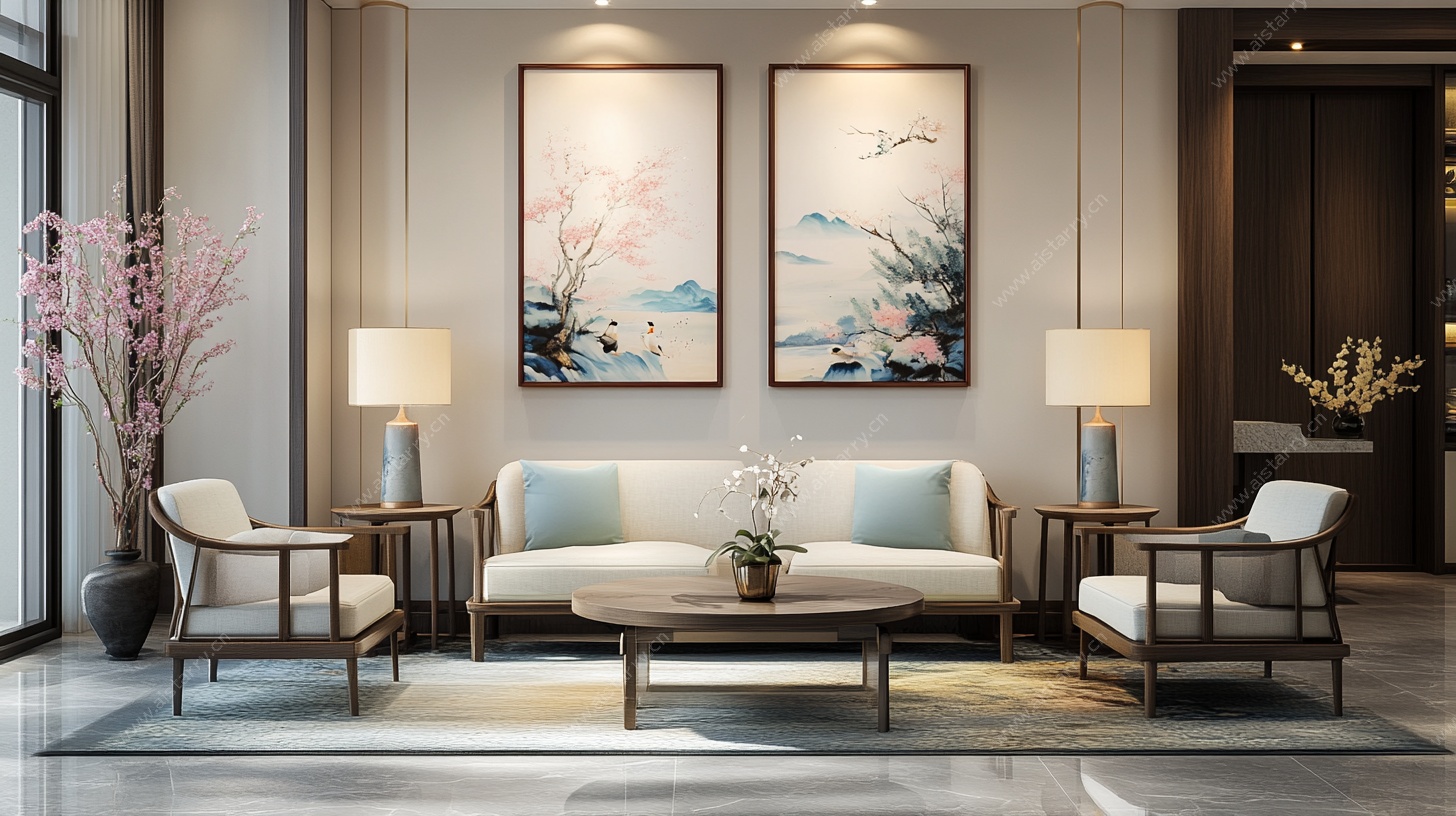 新中式客厅优雅家居布置