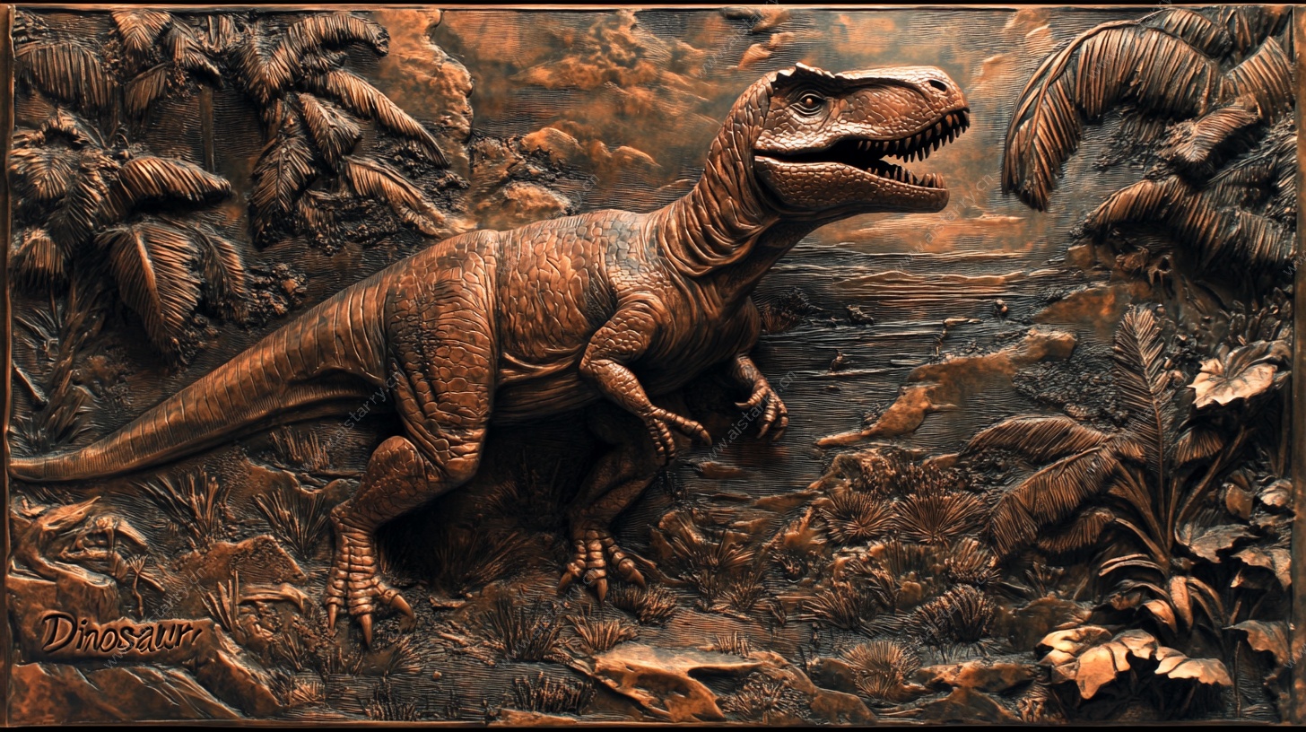 恐龙丛林场景浮雕艺术图