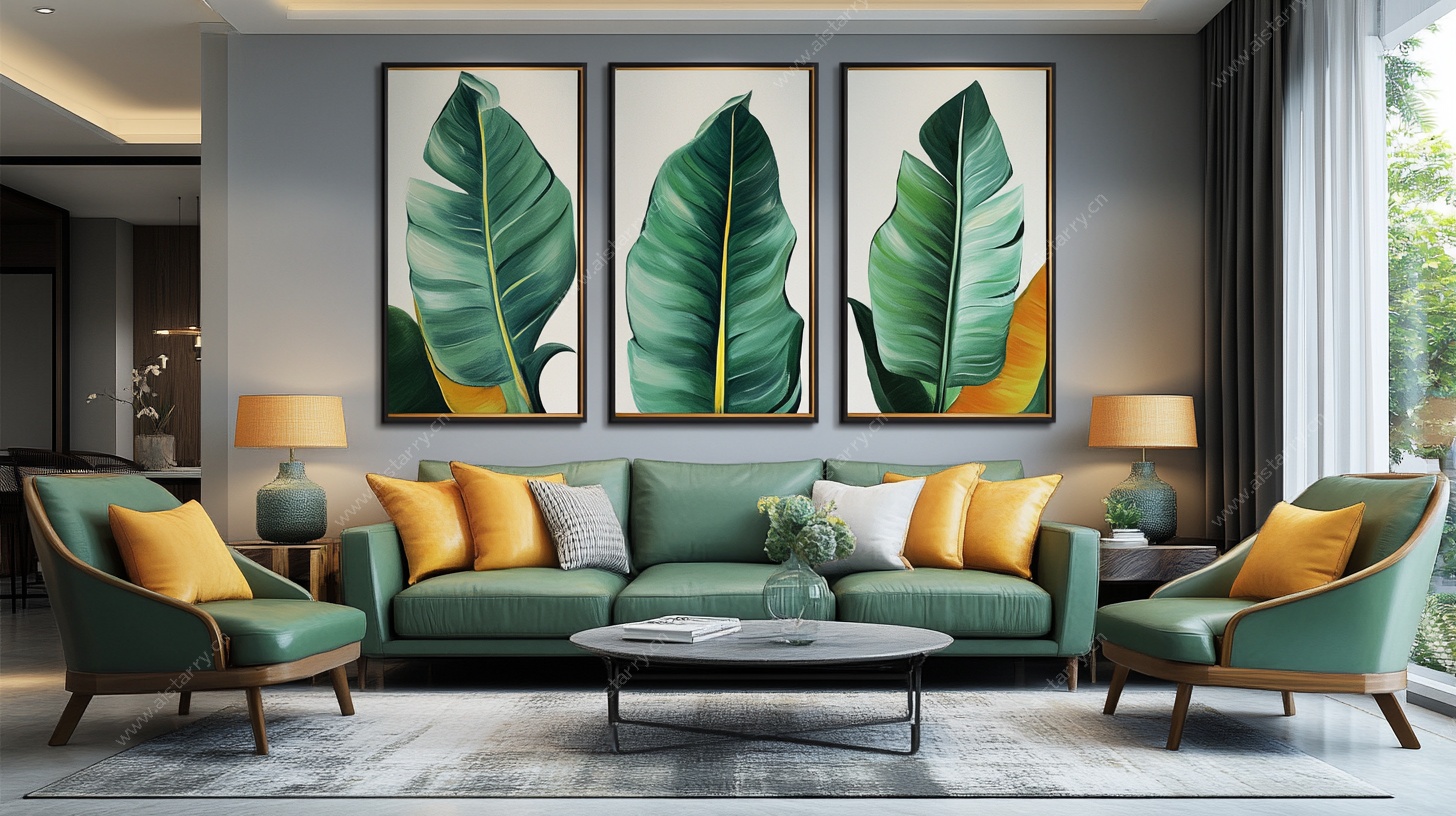 现代简约风绿植装饰客厅