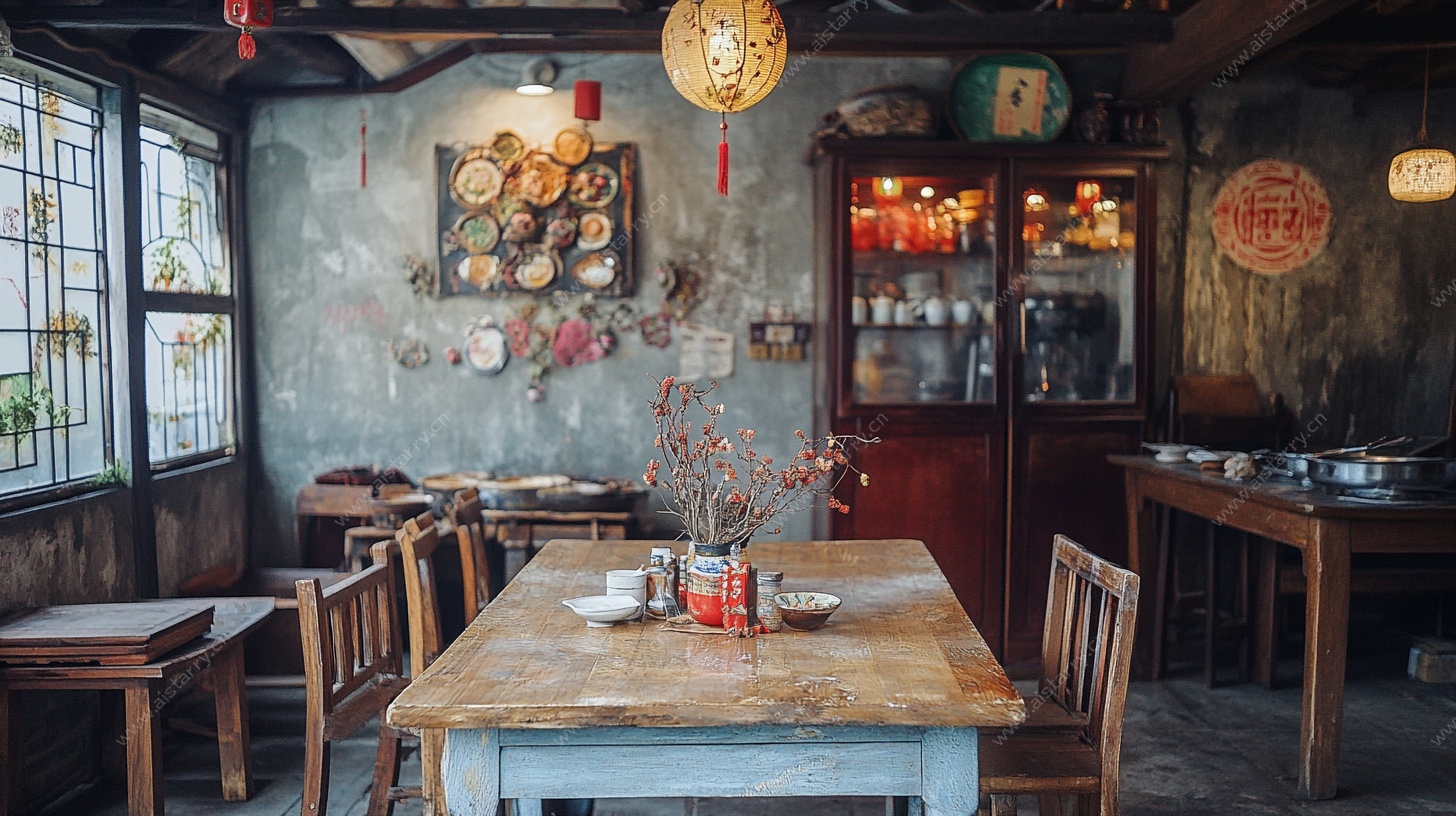 复古风乡村餐厅室内场景
