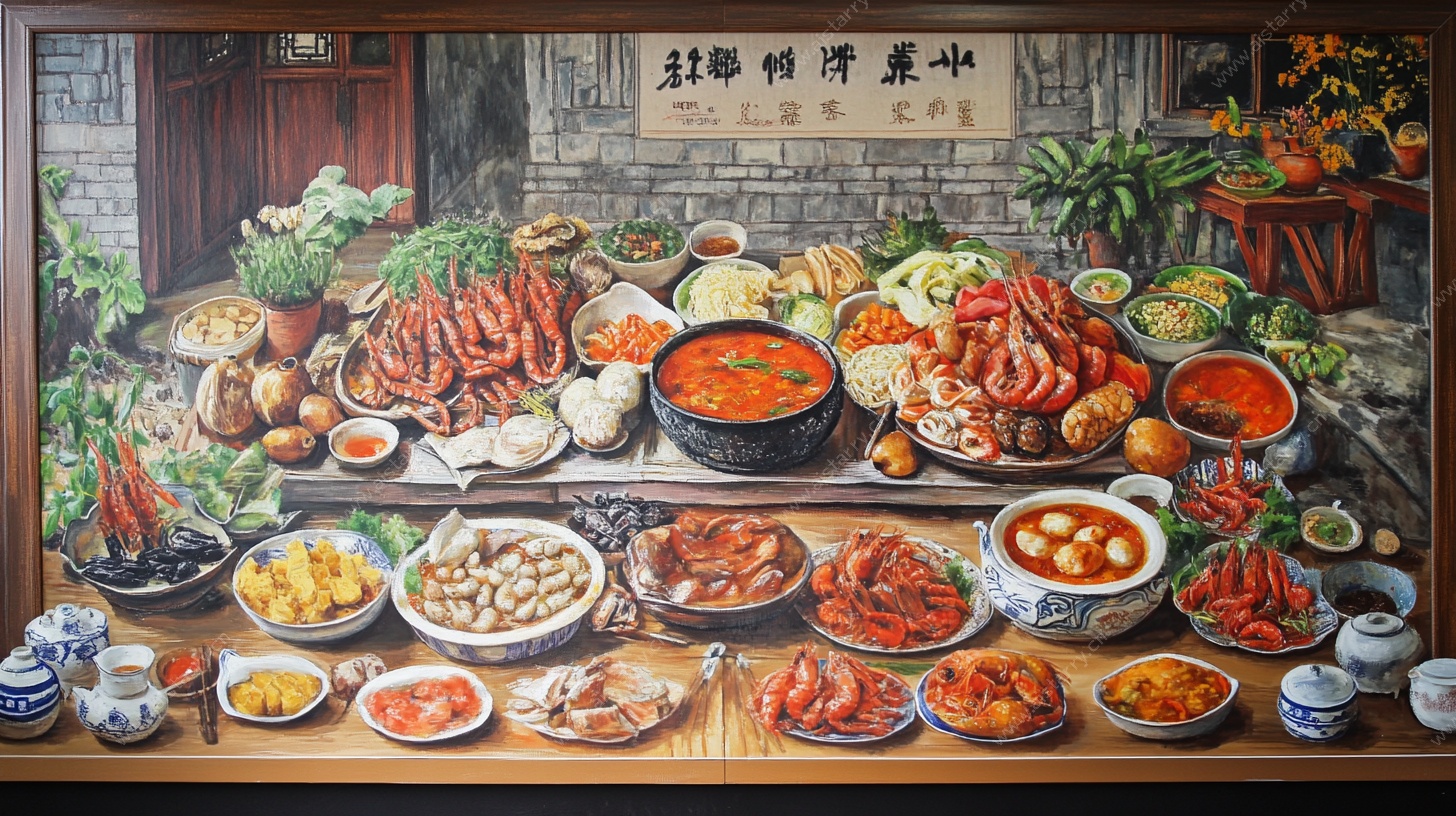 丰盛中式美食盛宴图