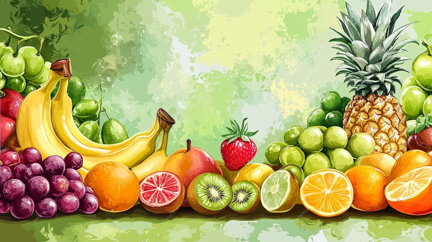 缤纷水果组合插画