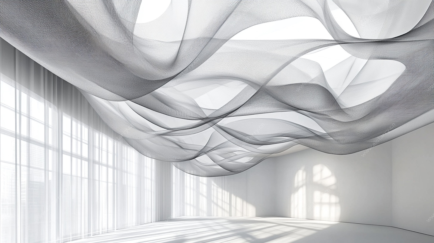 灵动曲线天花板室内空间