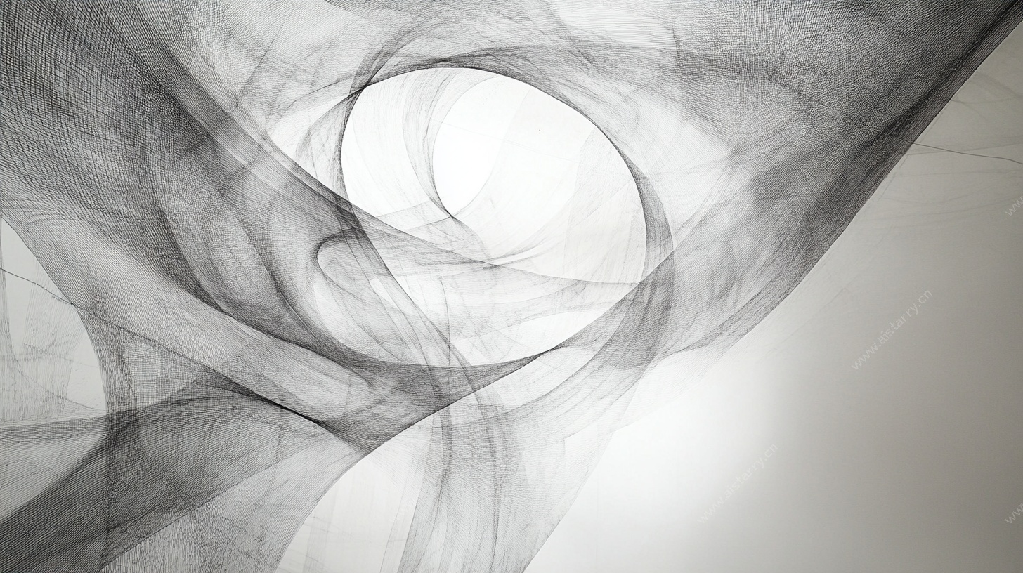 黑白烟雾抽象艺术图案