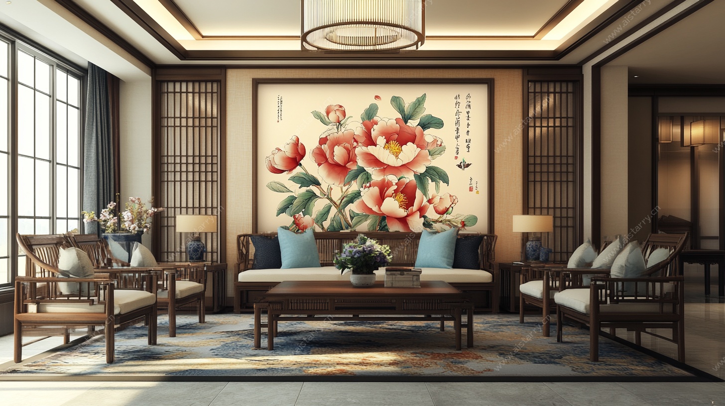 中式典雅客厅装饰效果图