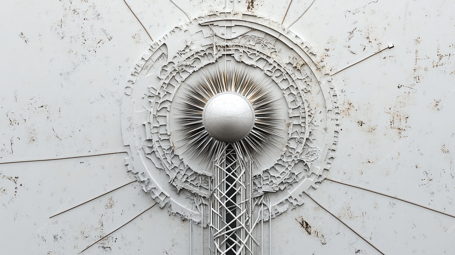 金属质感塔尖装饰特写