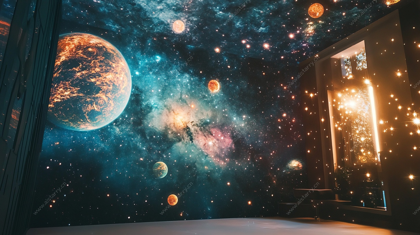 梦幻宇宙主题房间墙面