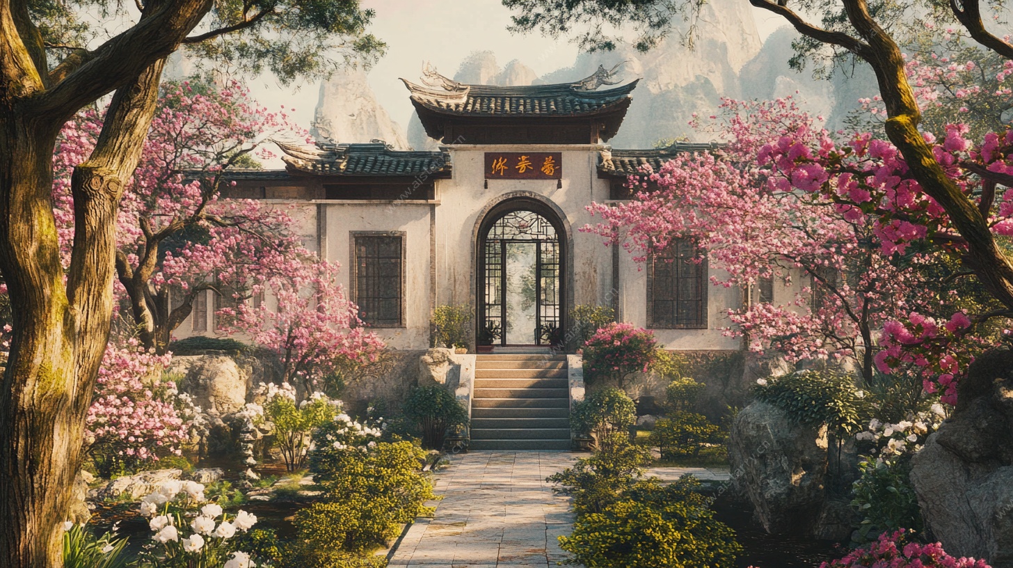 中式庭院烂漫春光