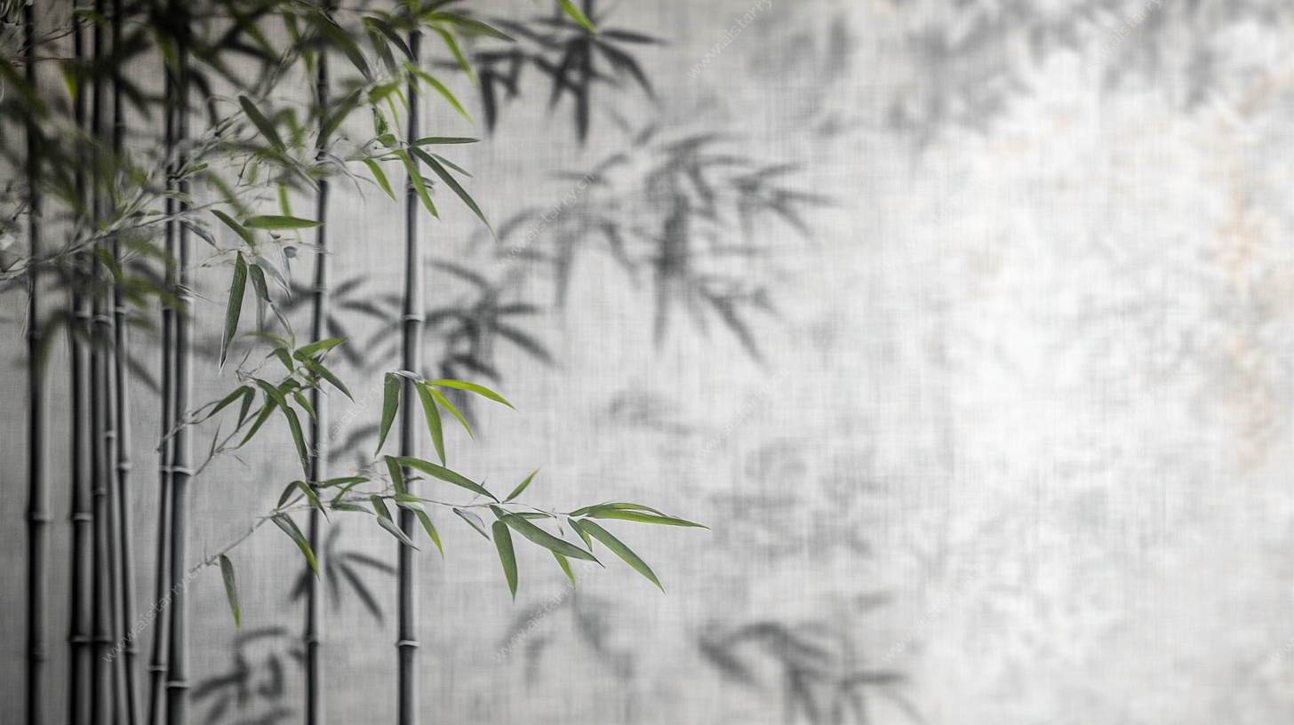 水墨风竹林背景图