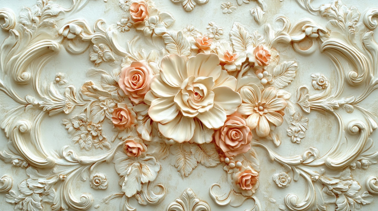 浮雕花卉墙面装饰艺术