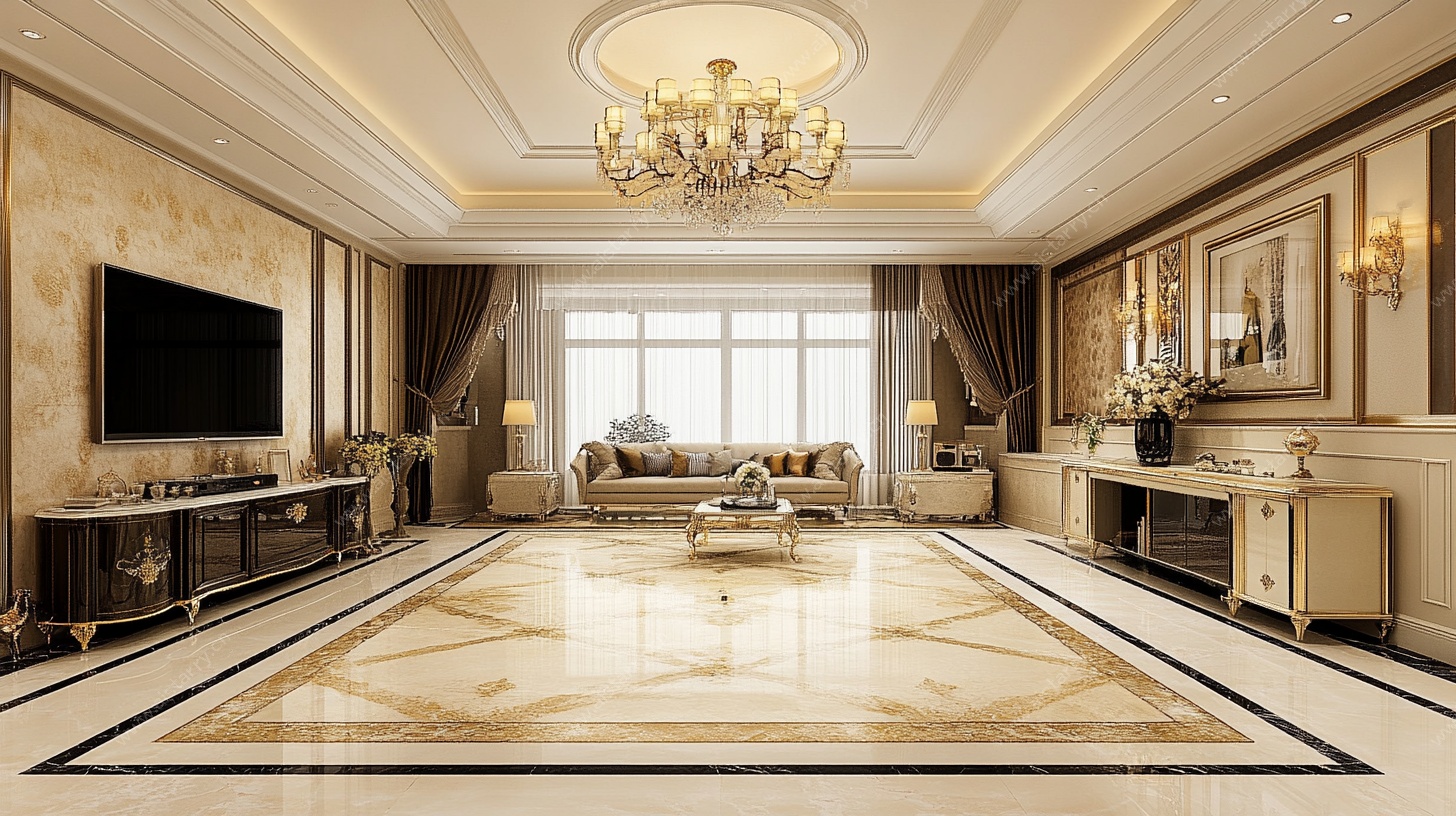 豪华欧式客厅室内效果图