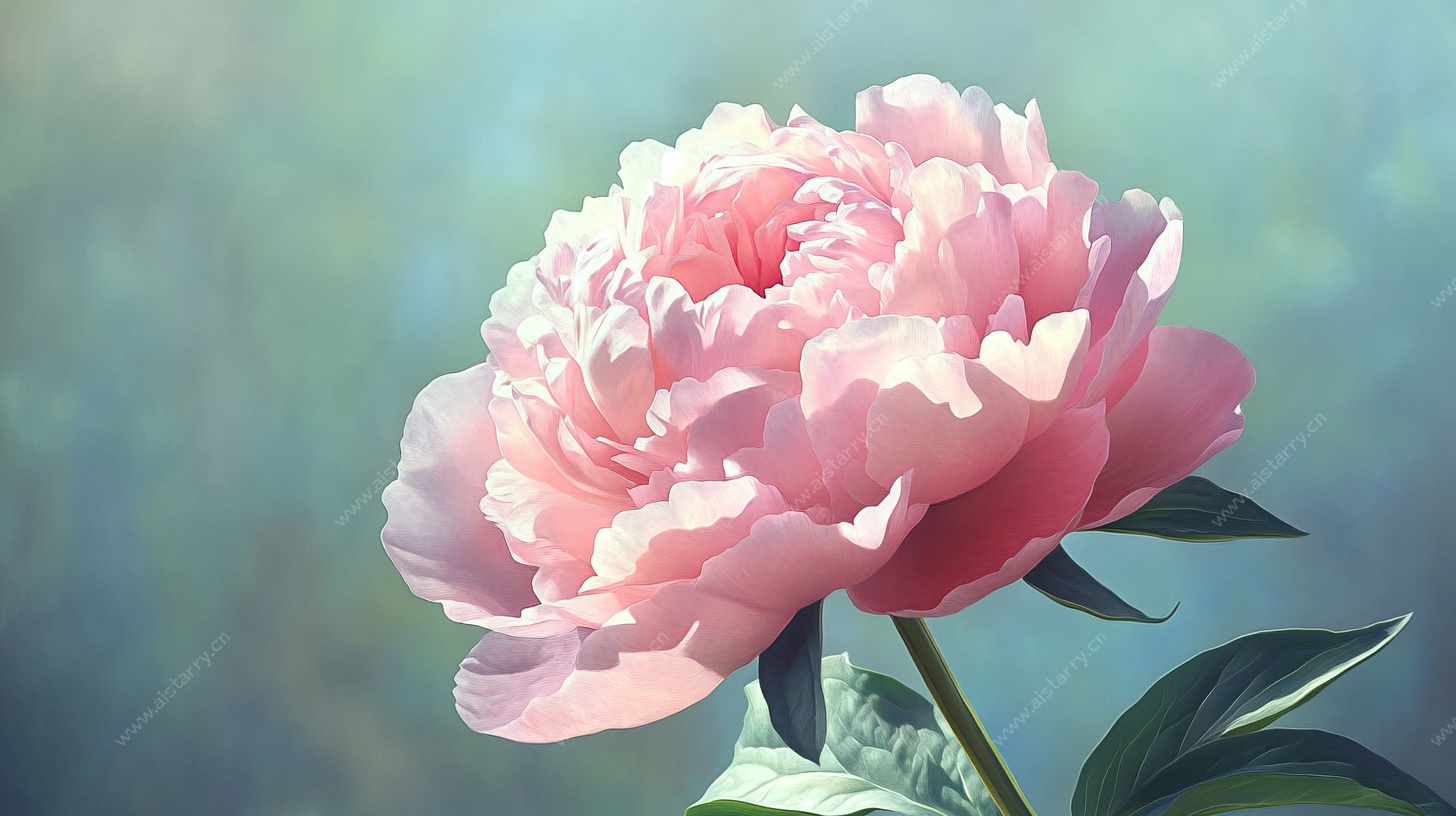 粉色牡丹花特写