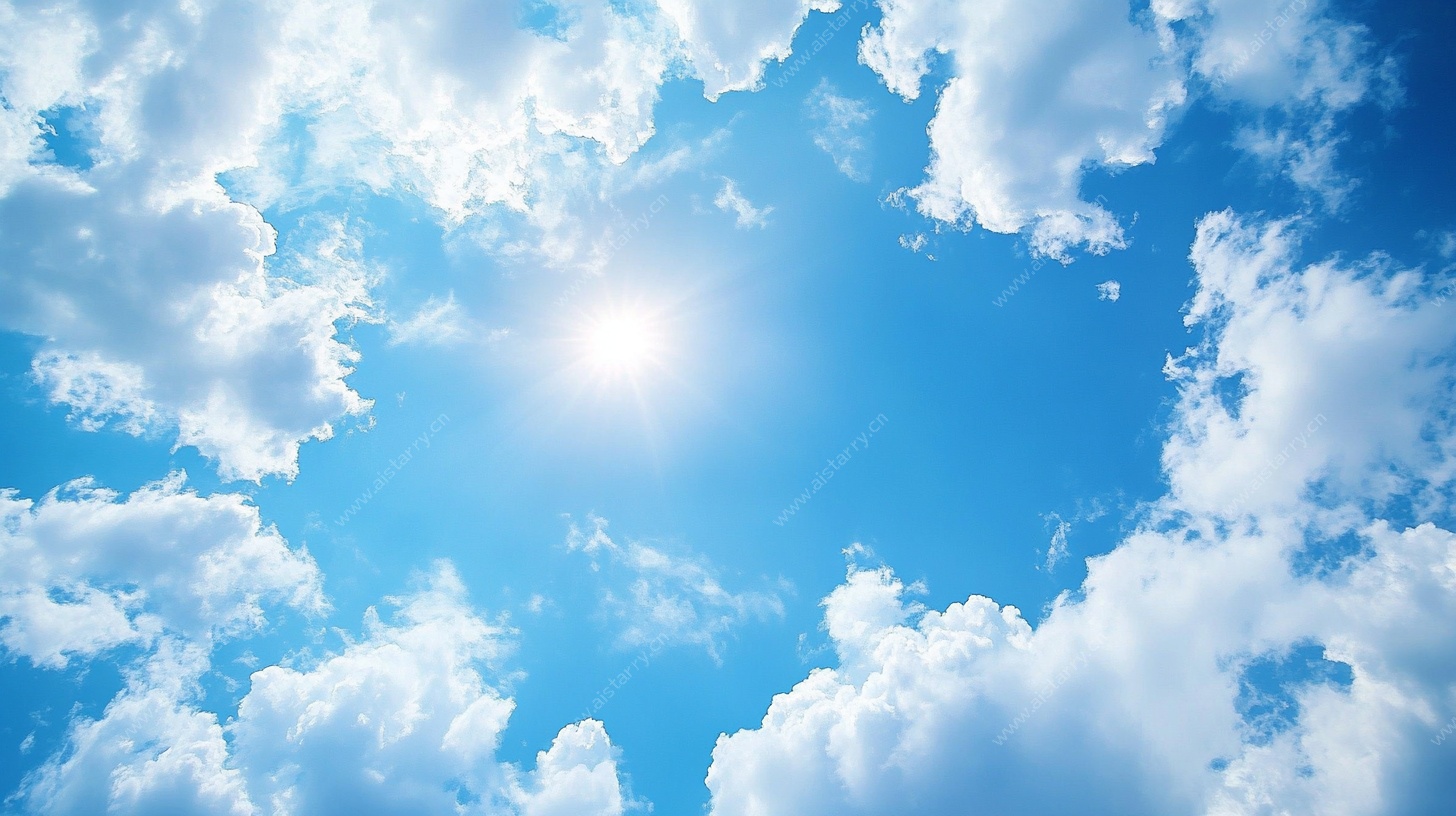 晴朗蓝天与闪耀阳光