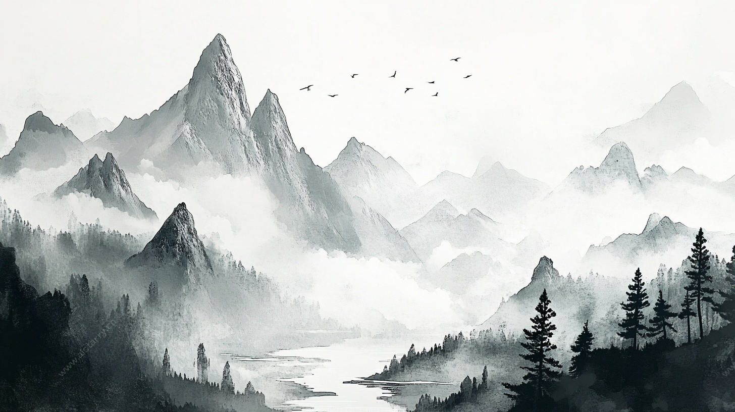 水墨山水意境图