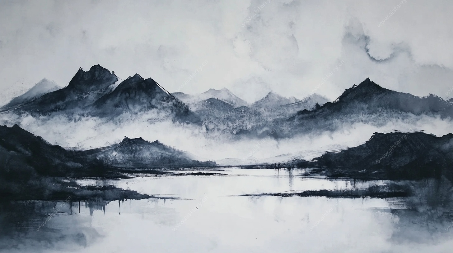 水墨山水意境图