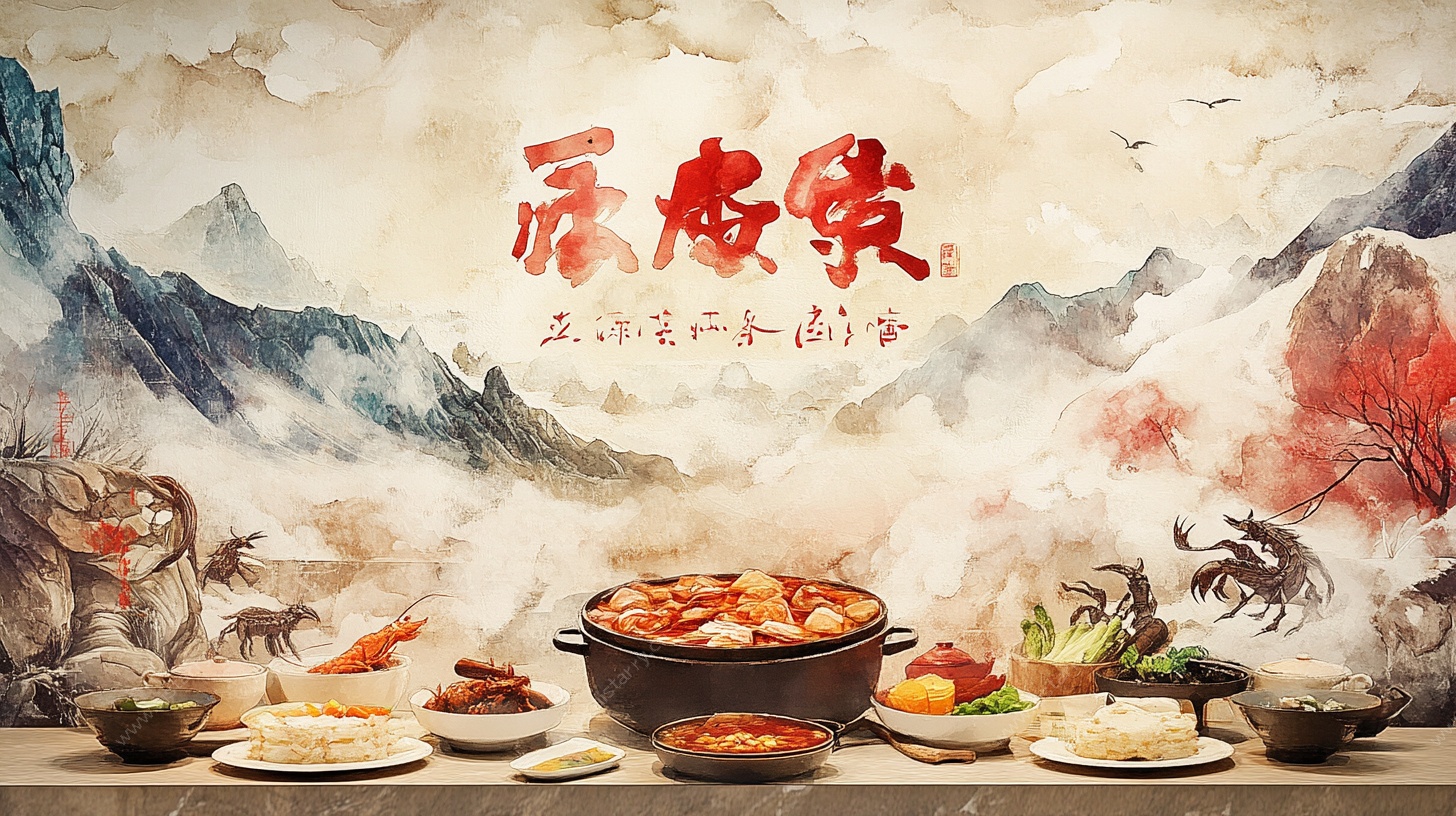 武侠风火锅美食场景图