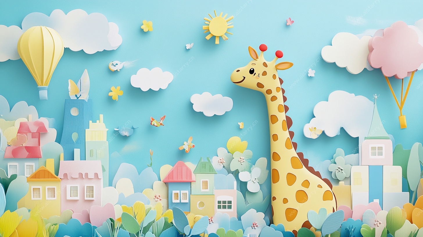 梦幻长颈鹿童话纸艺世界