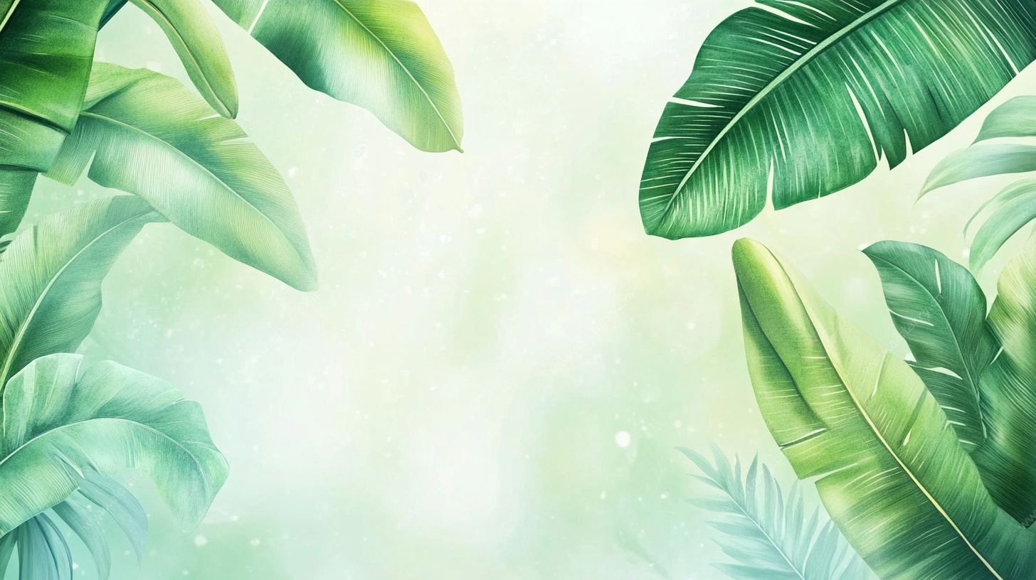 清新热带植物背景图