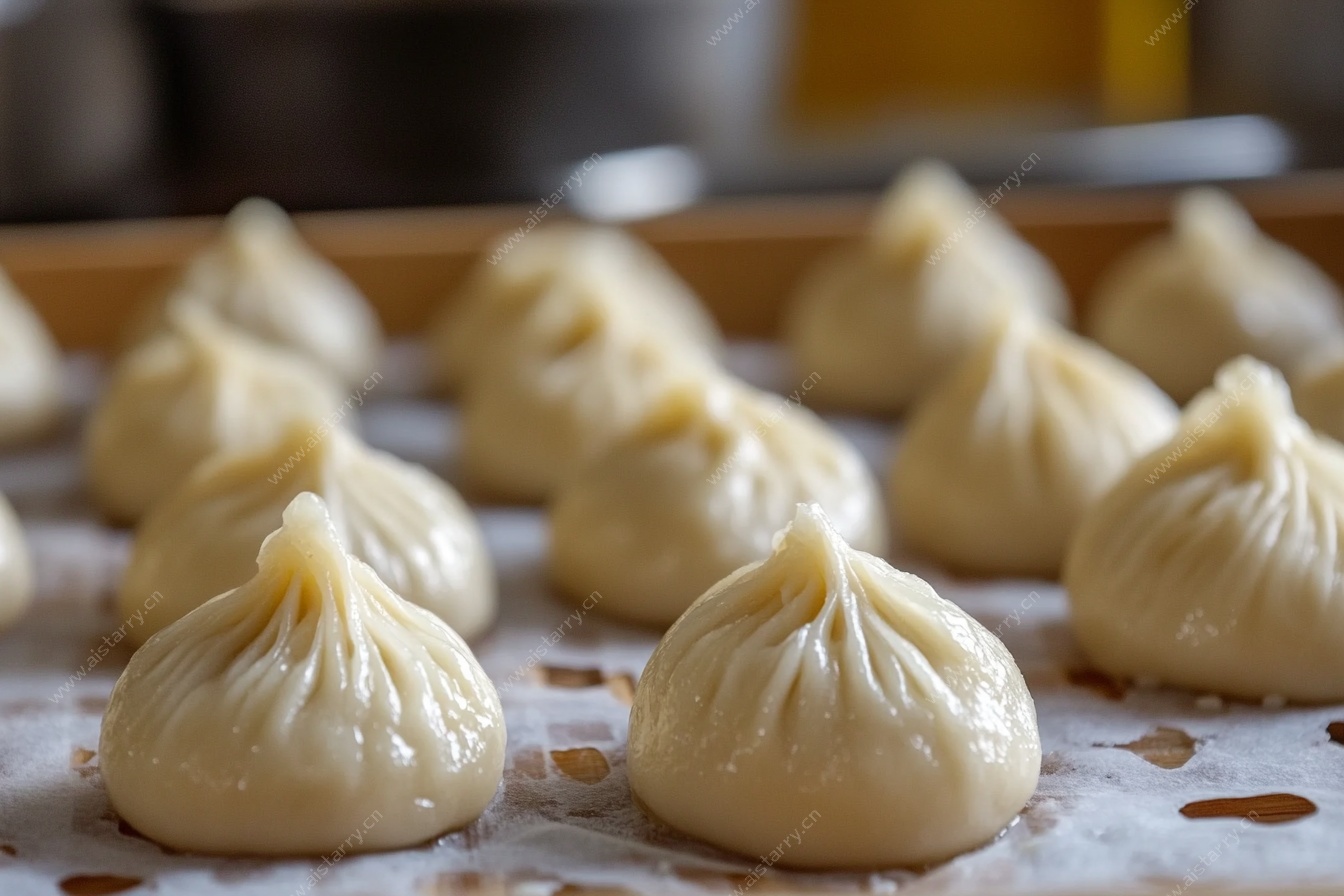 新鲜汤包整齐排列