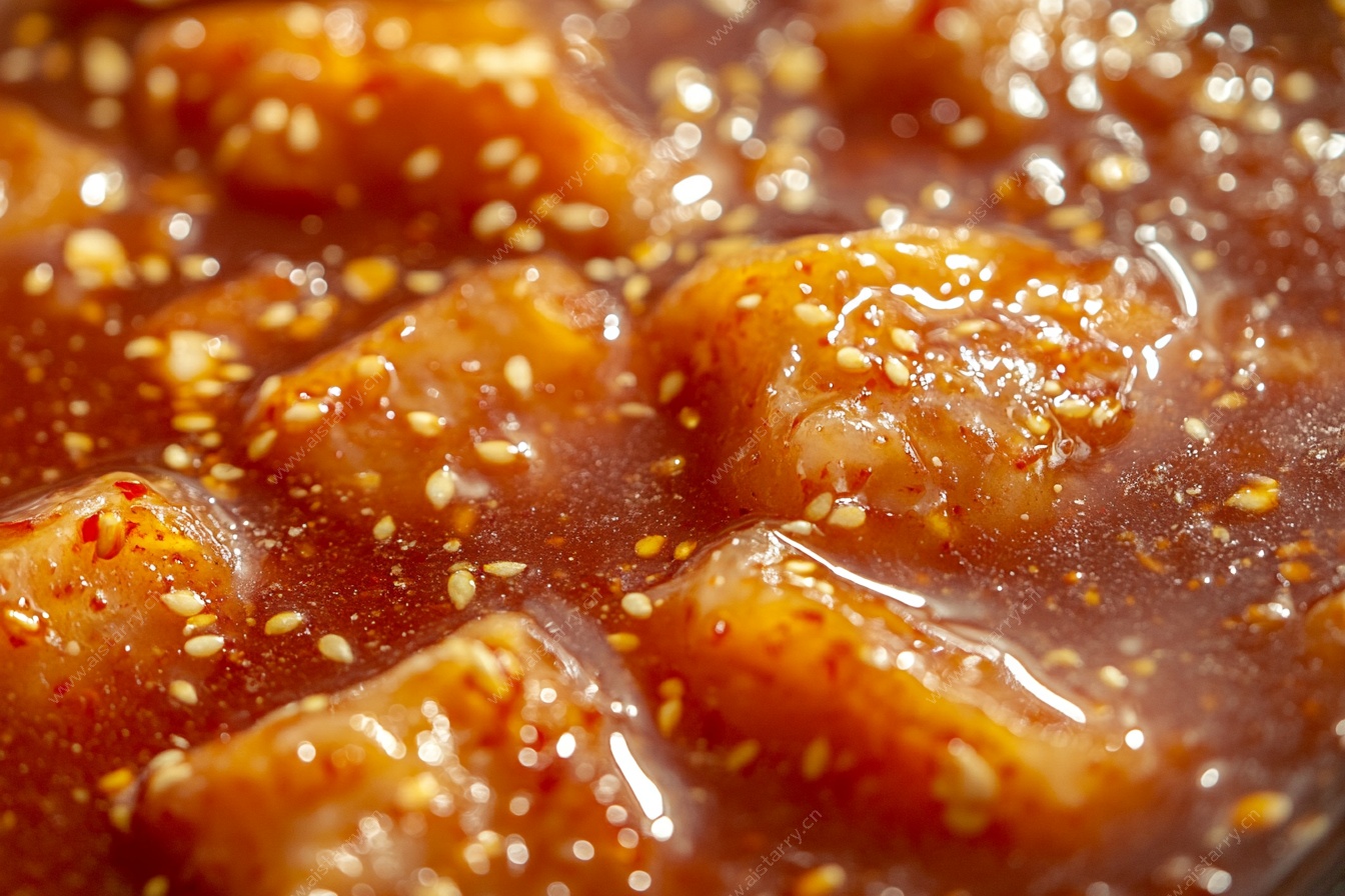 麻辣芝麻豆腐块特写