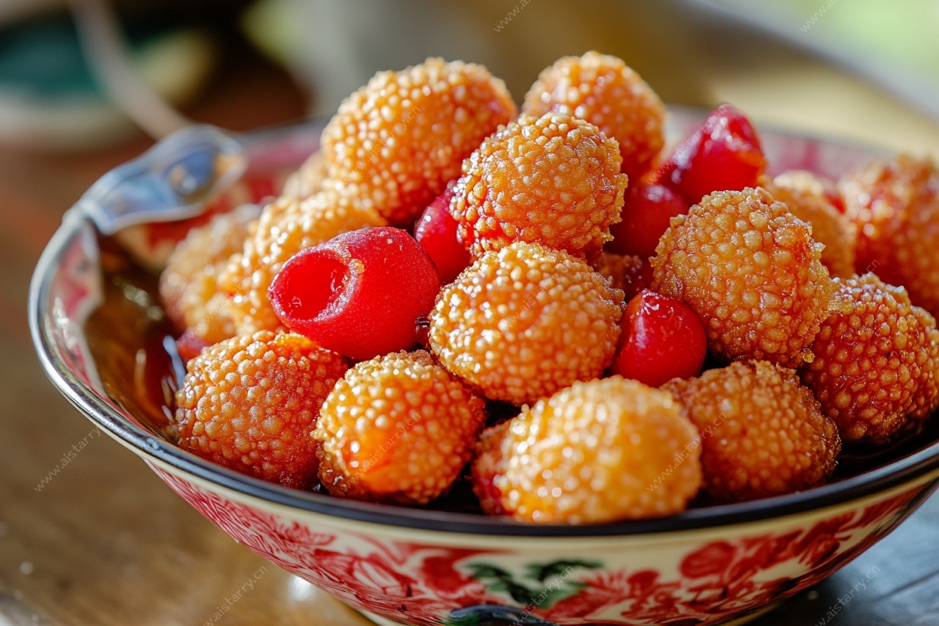 碗中撒芝麻的甜蜜果子