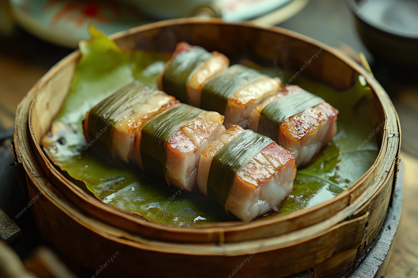 竹叶蒸五花肉