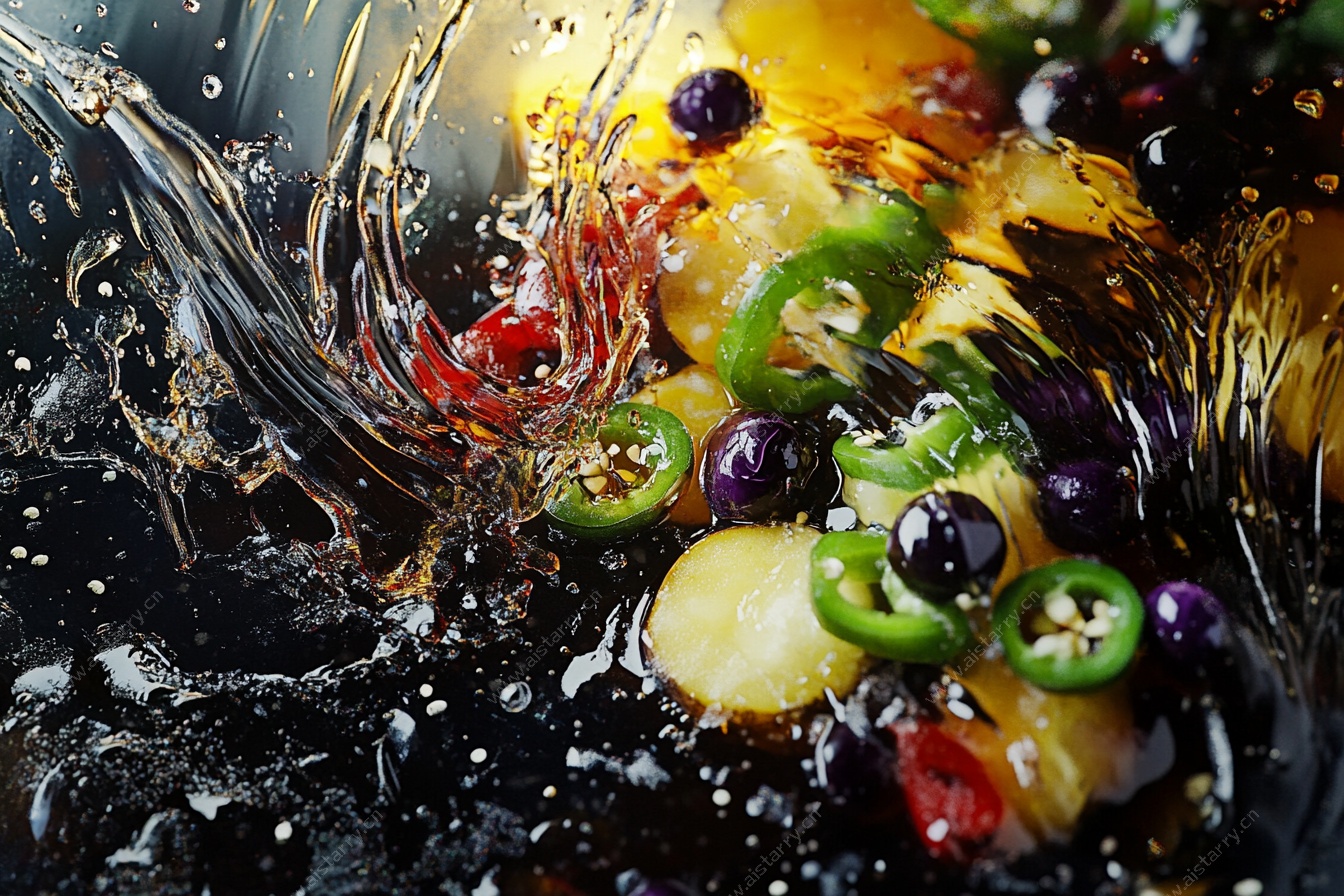 水果入水瞬间特写