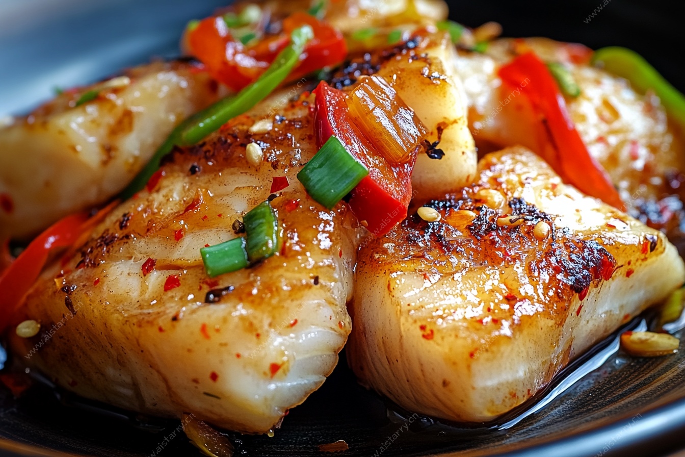 香煎龙利鱼配彩椒