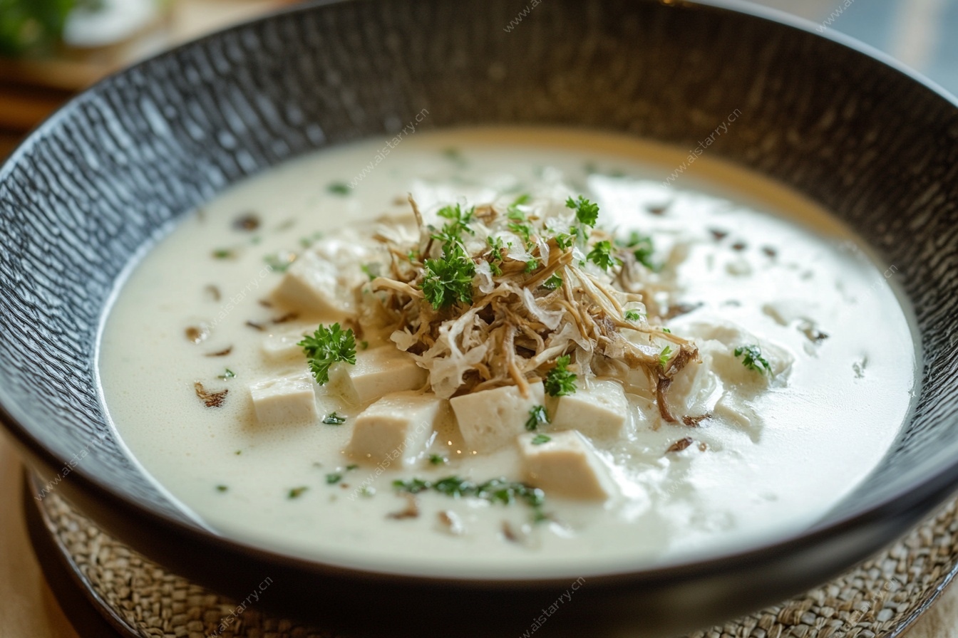奶油鸡肉豆腐浓汤