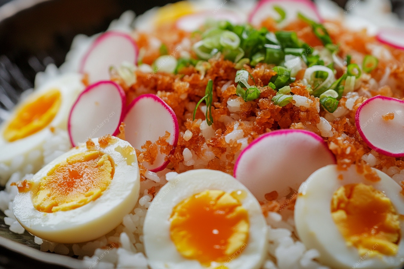 日式溏心蛋盖饭美食图