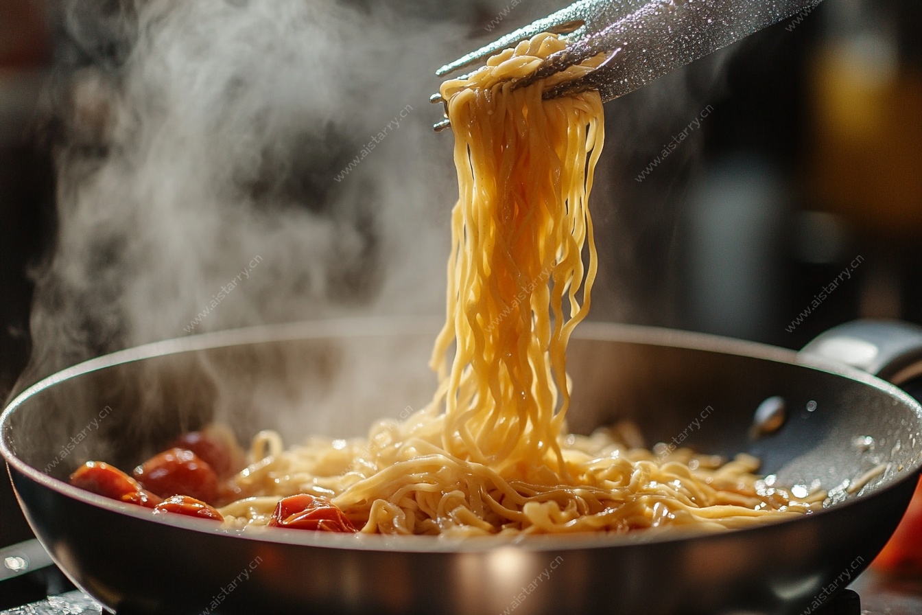 烹饪中的美味面条