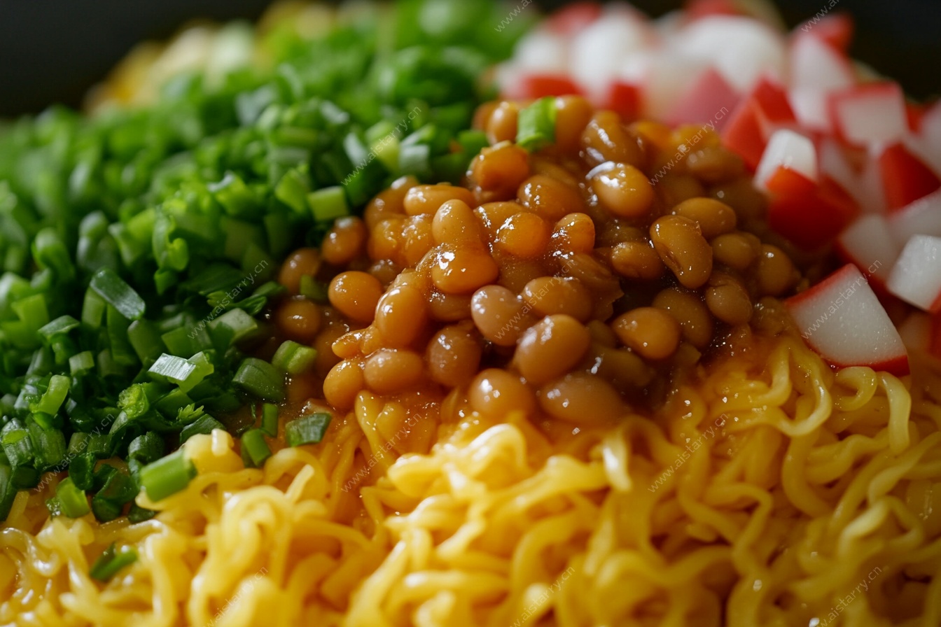 美味黄豆拌面佐料丰富