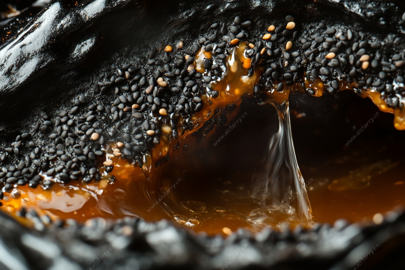 流心芝麻阿胶糕特写