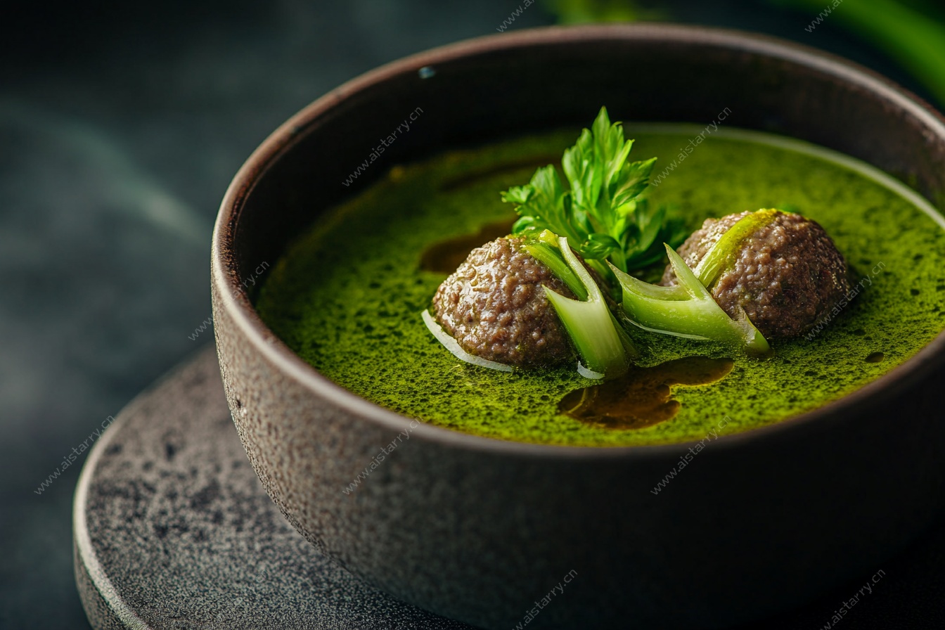 绿蔬肉丸汤 清新美食画面