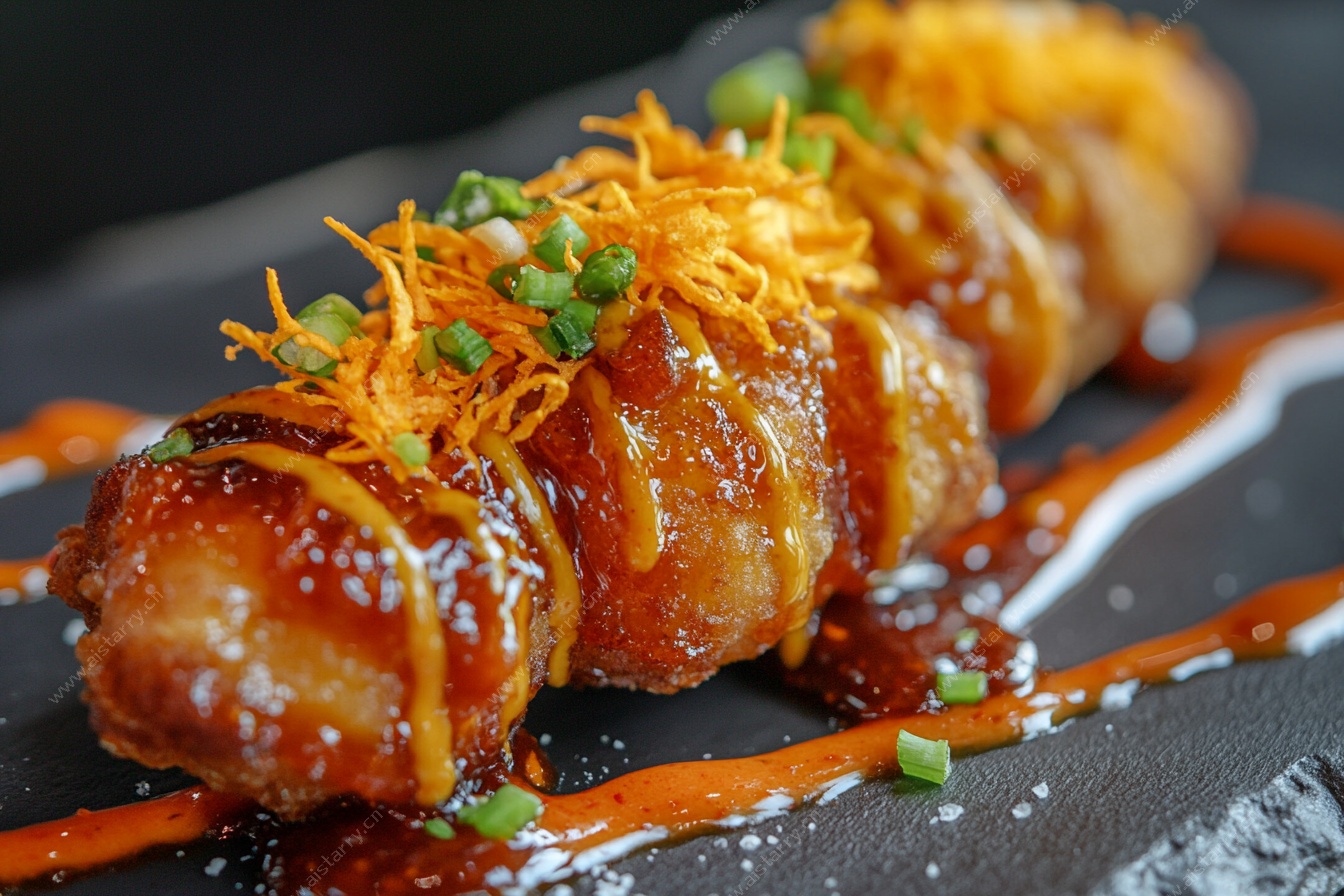 美味酱汁鸡肉卷