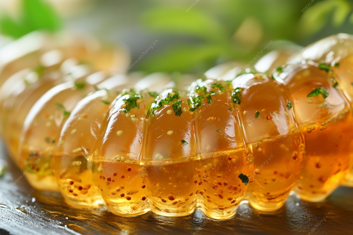 晶莹果冻香肠造型美食