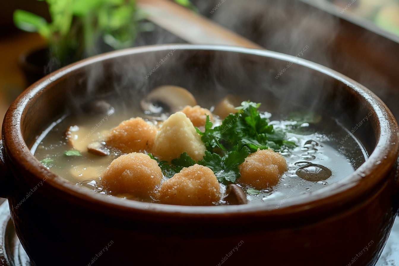 美味菌菇鱼丸汤