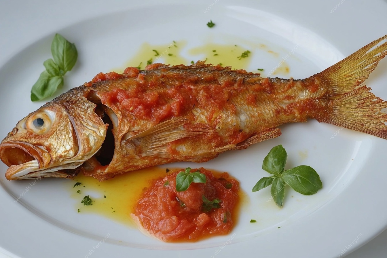 香煎金鲷鱼配番茄酱汁