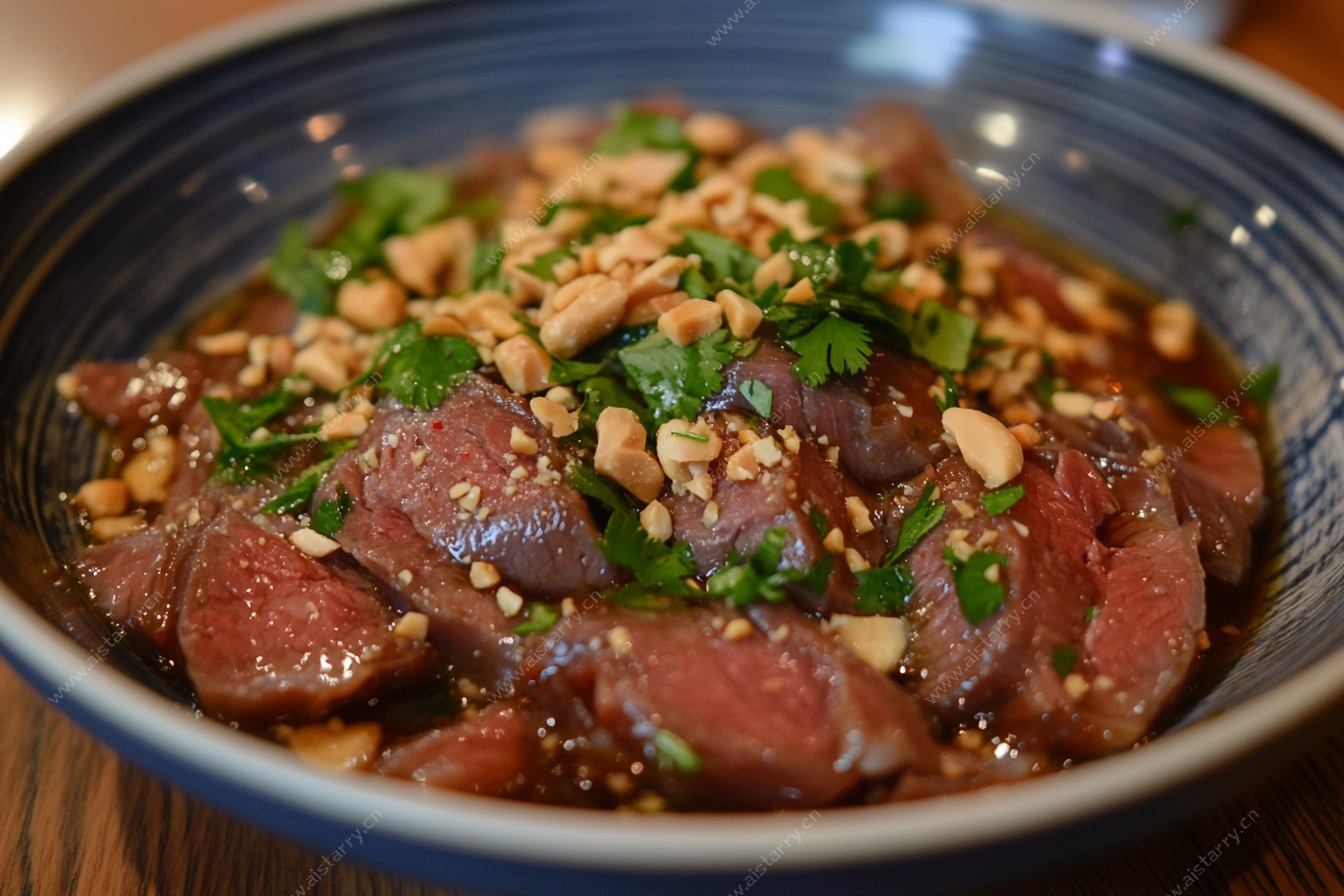凉拌牛肉美食特写