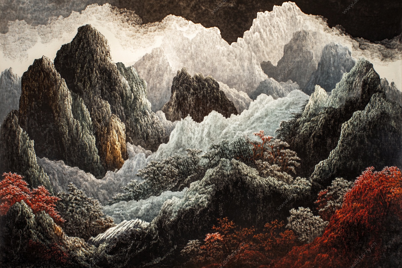 水墨山水壮丽景观图