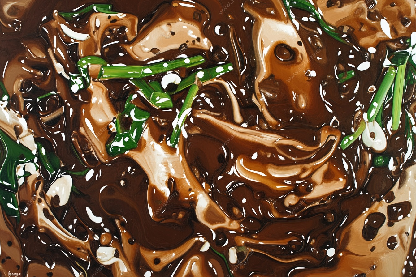 酱汁浇淋的美味食材